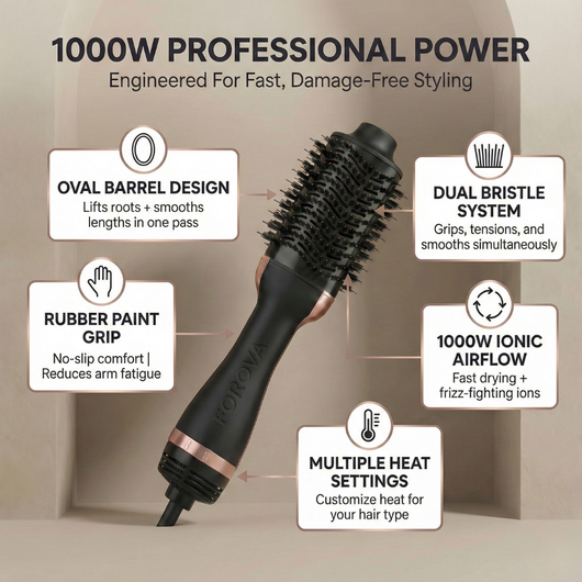 Forova The 2-in-1 Hot Air Curl & Straight Brush